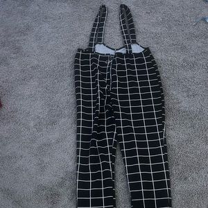 shein black and white jumpsuit bottom half